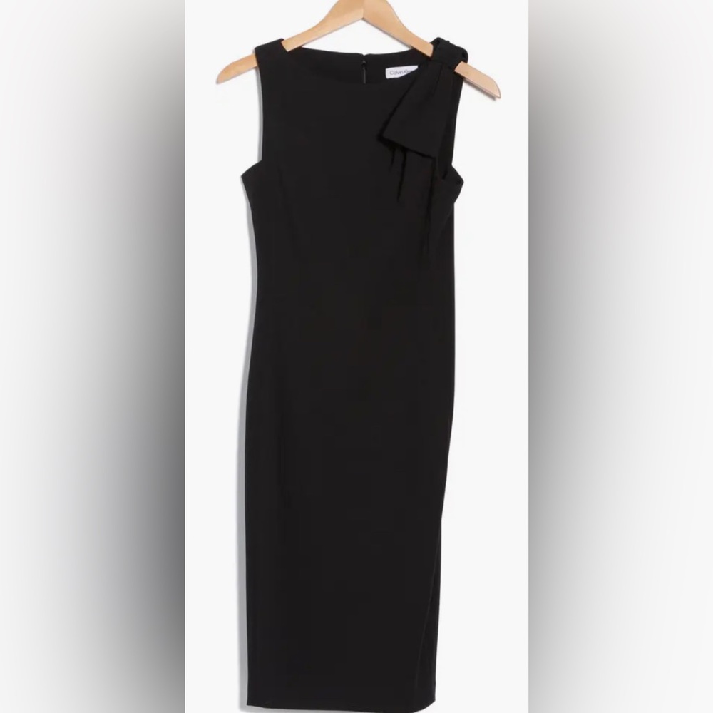 NWT Calvin Klein Bow Shoulder Sheath Dress - Picture 3 of 3